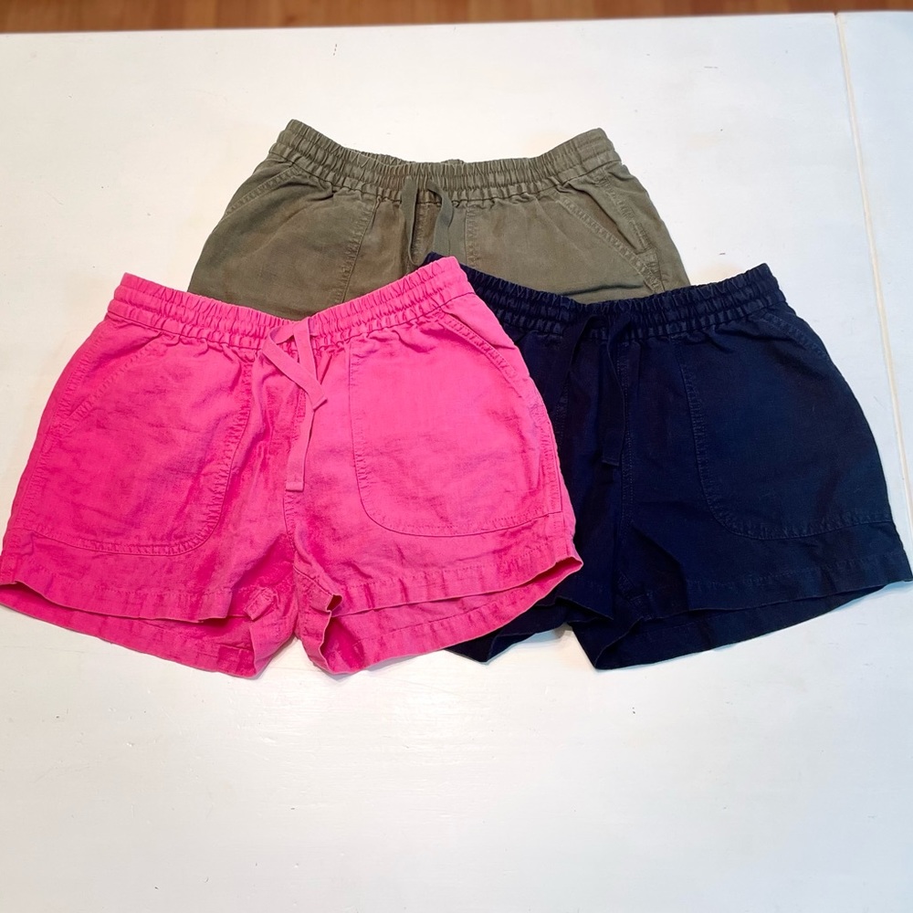 3 Pairs J Crew Linen Blend Shorts XS 0 2